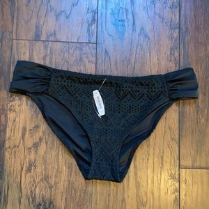 Adore Me Black Molly Crochet Lace Bikini Bottoms